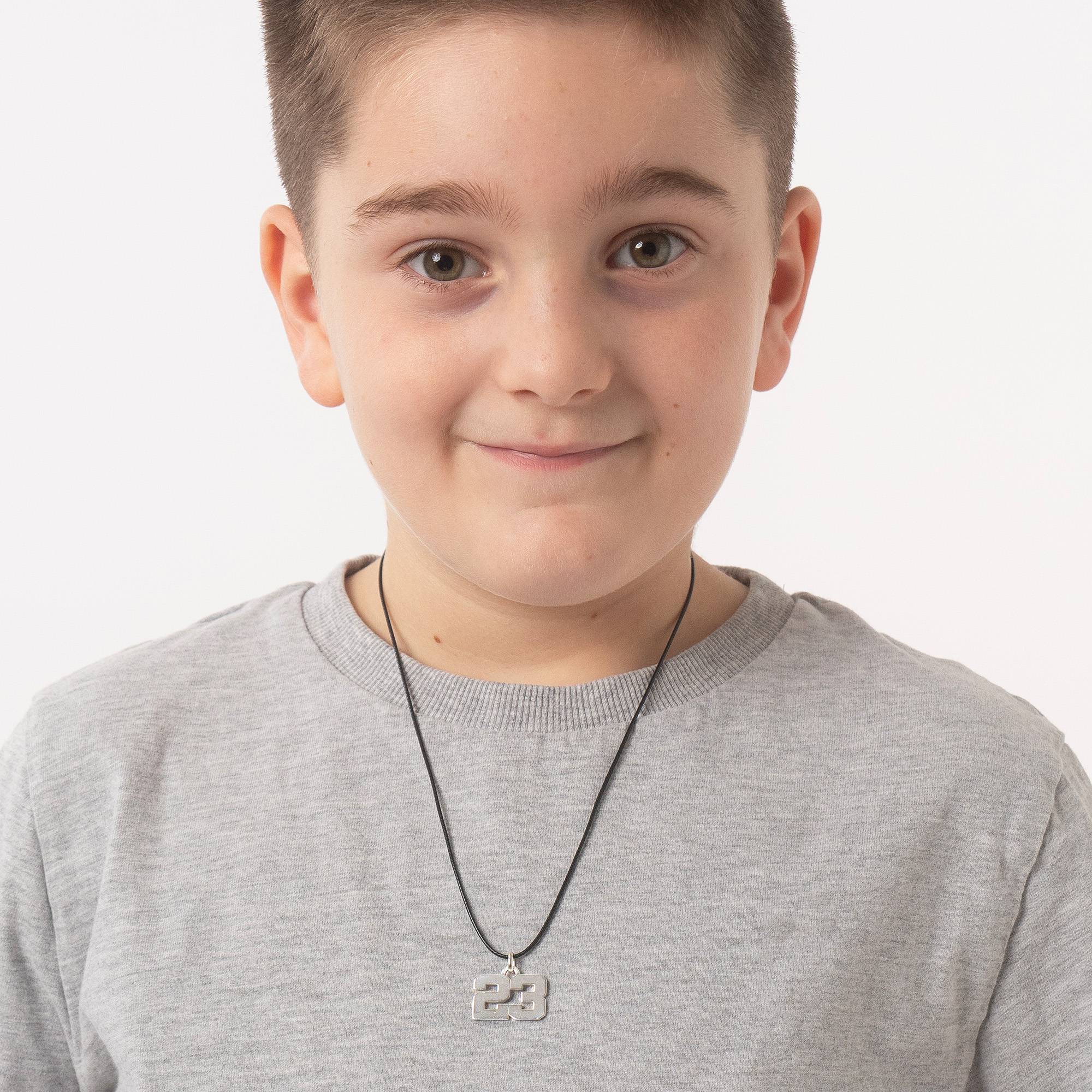 Team / Spielernummer Kette für Jungen - 925er Sterlingsilber-6 Produktfoto
