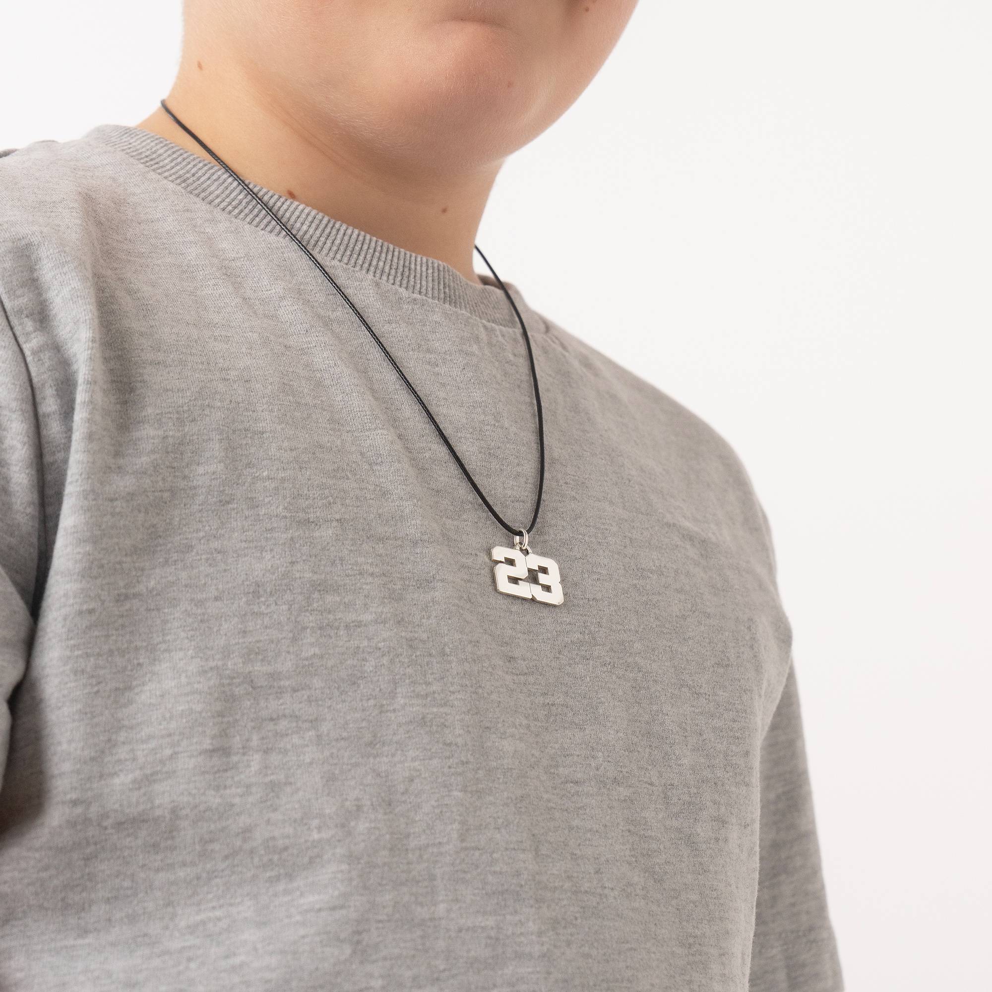 Team / Spielernummer Kette für Jungen - 925er Sterlingsilber-3 Produktfoto