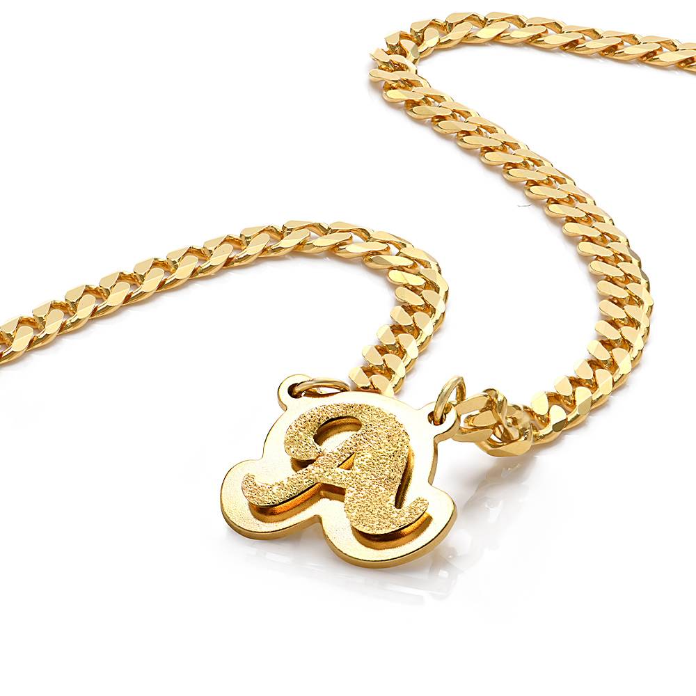 Brandi 3D-Effekt doppelt plattierte Namenskette - Gold-Vermeil-6 Produktfoto