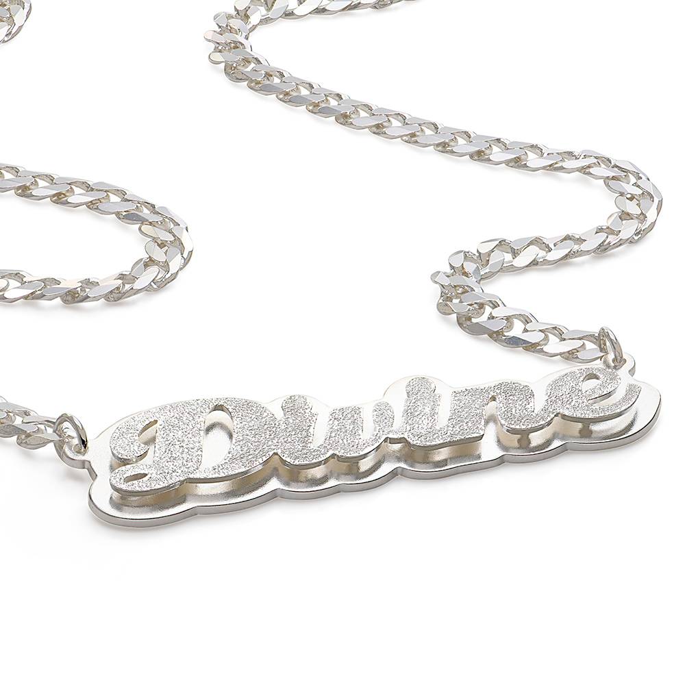 Brandi 3D-Effekt doppelt plattierte Namenskette - 925er Sterlingsilber-1 Brandi 3D-Effekt doppelt plattierte Namenskette - 925er Sterlingsilber-1 Produktfoto