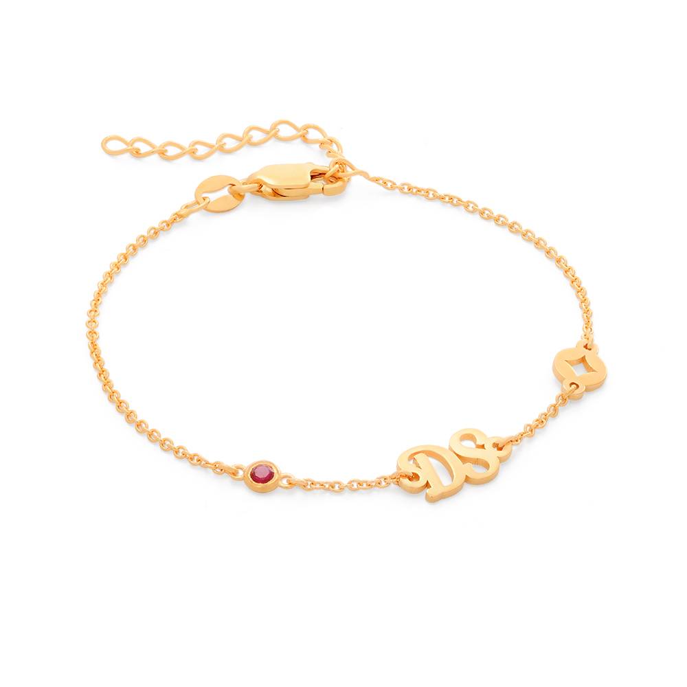 Bridget Stern Initial Armband / Fußkettchen mit Edelstein - vergoldetes Sterlingsilber-1 Bridget Stern Initial Armband / Fußkettchen mit Edelstein - vergoldetes Sterlingsilber-1 Produktfoto