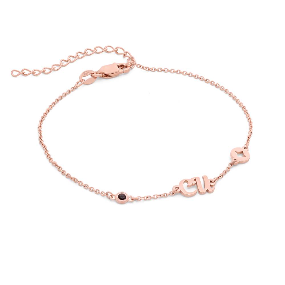 Bridget Stern Initial Armband / Fußkettchen mit Edelstein - rosévergoldetes Sterlingsilber-6 Bridget Stern Initial Armband / Fußkettchen mit Edelstein - rosévergoldetes Sterlingsilber-6 Produktfoto