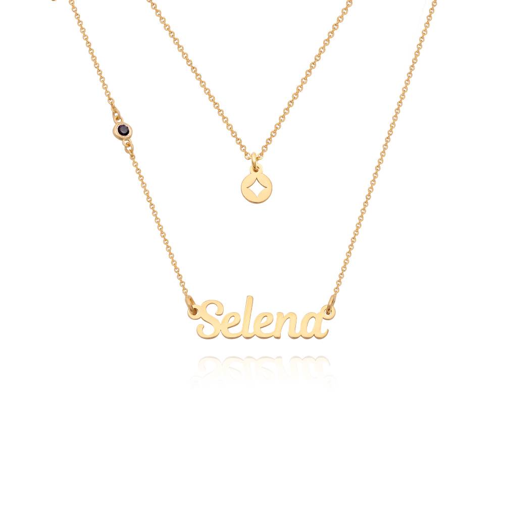 Bridget Stern Lagenlook-Namenskette mit Edelstein - vergoldetes Sterlingsilber-1 Produktfoto