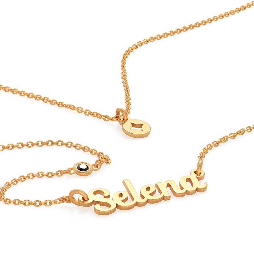 Bridget Stern Lagenlook-Namenskette mit Edelstein - vergoldetes Sterlingsilber-5 Produktfoto