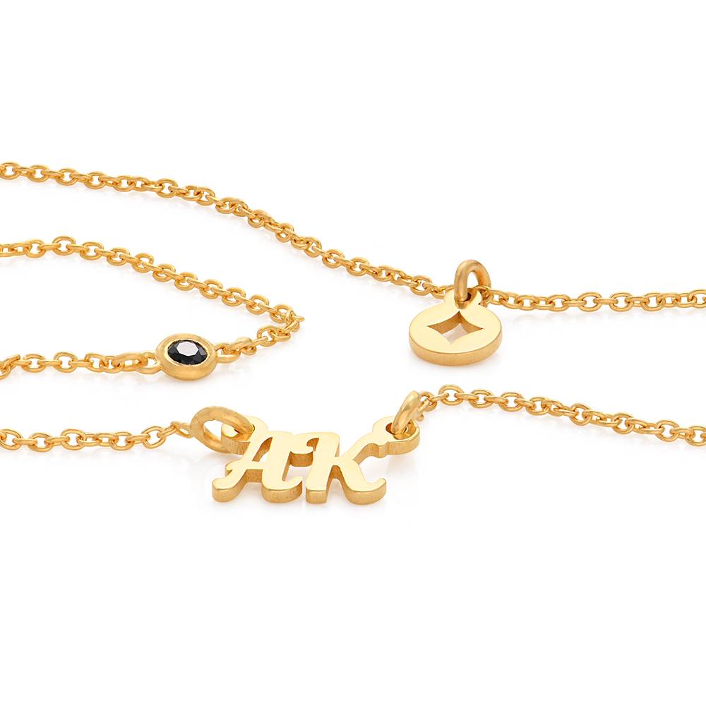 Bridget Stern Lagenlook-Namenskette mit Edelstein - Gold-Vermeil-1 Produktfoto