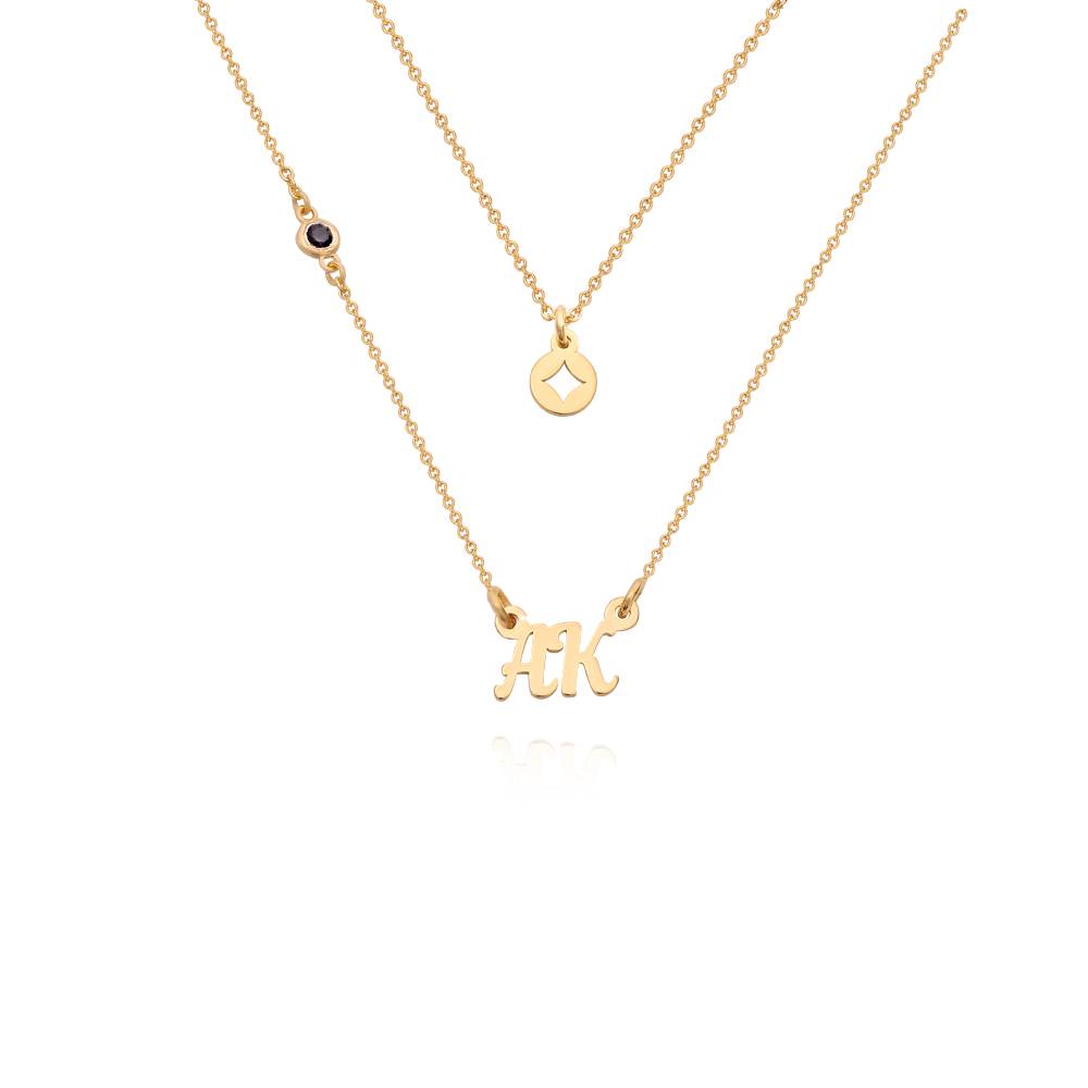 Bridget Stern Lagenlook-Namenskette mit Edelstein - Gold-Vermeil-5 Produktfoto