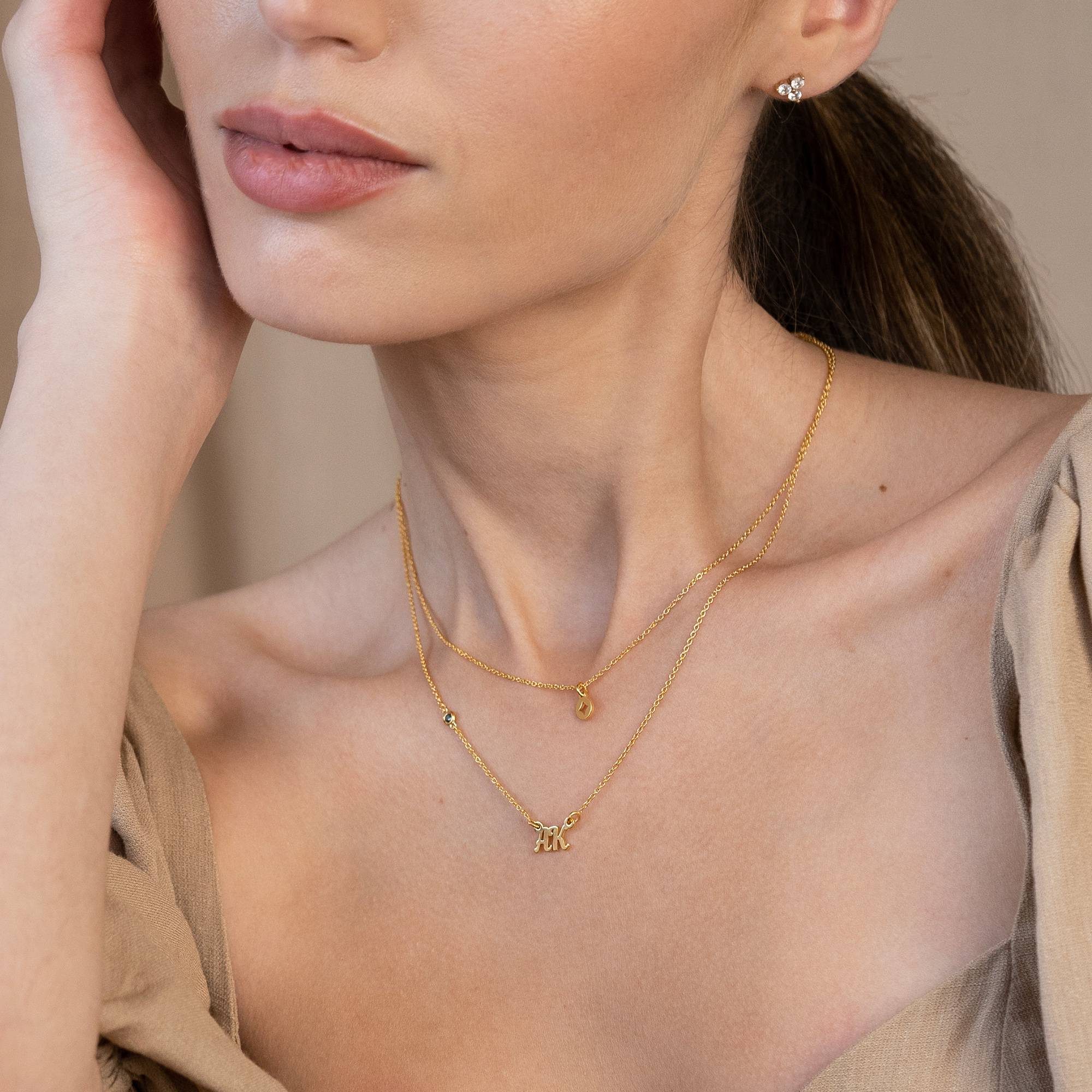Bridget Stern Lagenlook-Namenskette mit Edelstein - Gold-Vermeil-4 Produktfoto