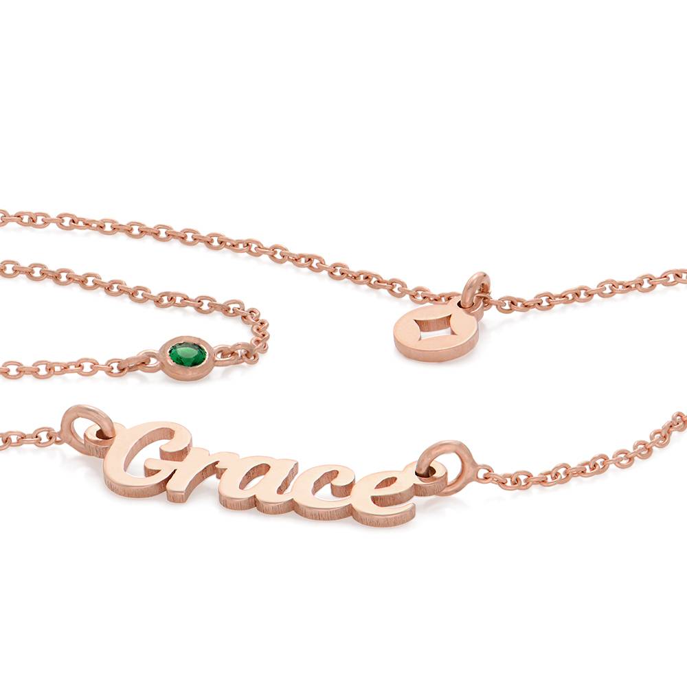 Bridget Stern Lagenlook-Namenskette mit Edelstein - rosévergoldetes Sterlingsilber-1 Produktfoto