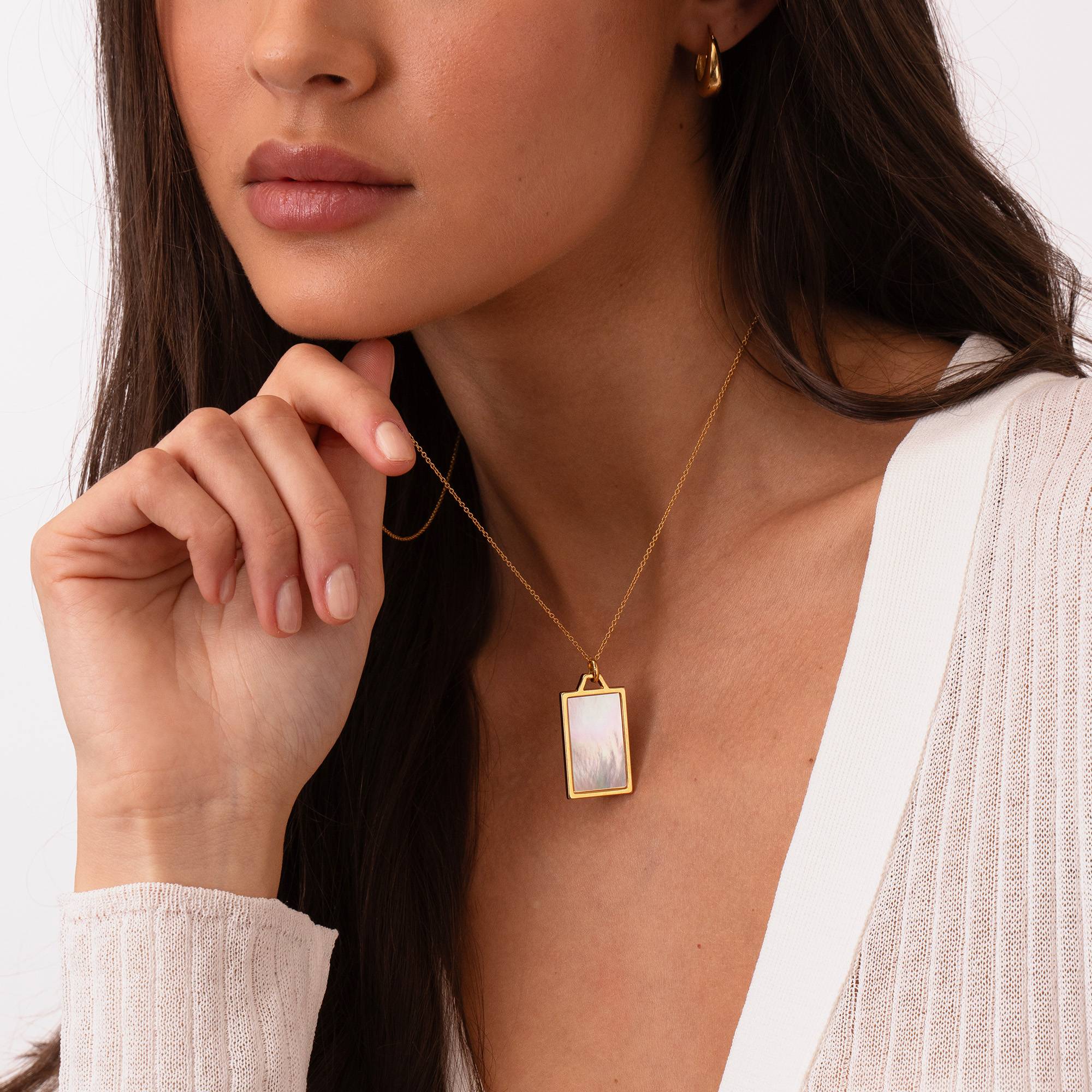 Himmlische Mutterperle personalisierte Halskette - Gold-Vermeil-6 Himmlische Mutterperle personalisierte Halskette - Gold-Vermeil-6 Produktfoto