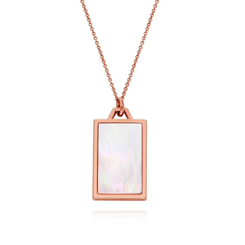 Himmlische Mutterperle personalisierte Halskette - rosévergoldetes Sterlingsilber-6 Himmlische Mutterperle personalisierte Halskette - rosévergoldetes Sterlingsilber-6 Produktfoto