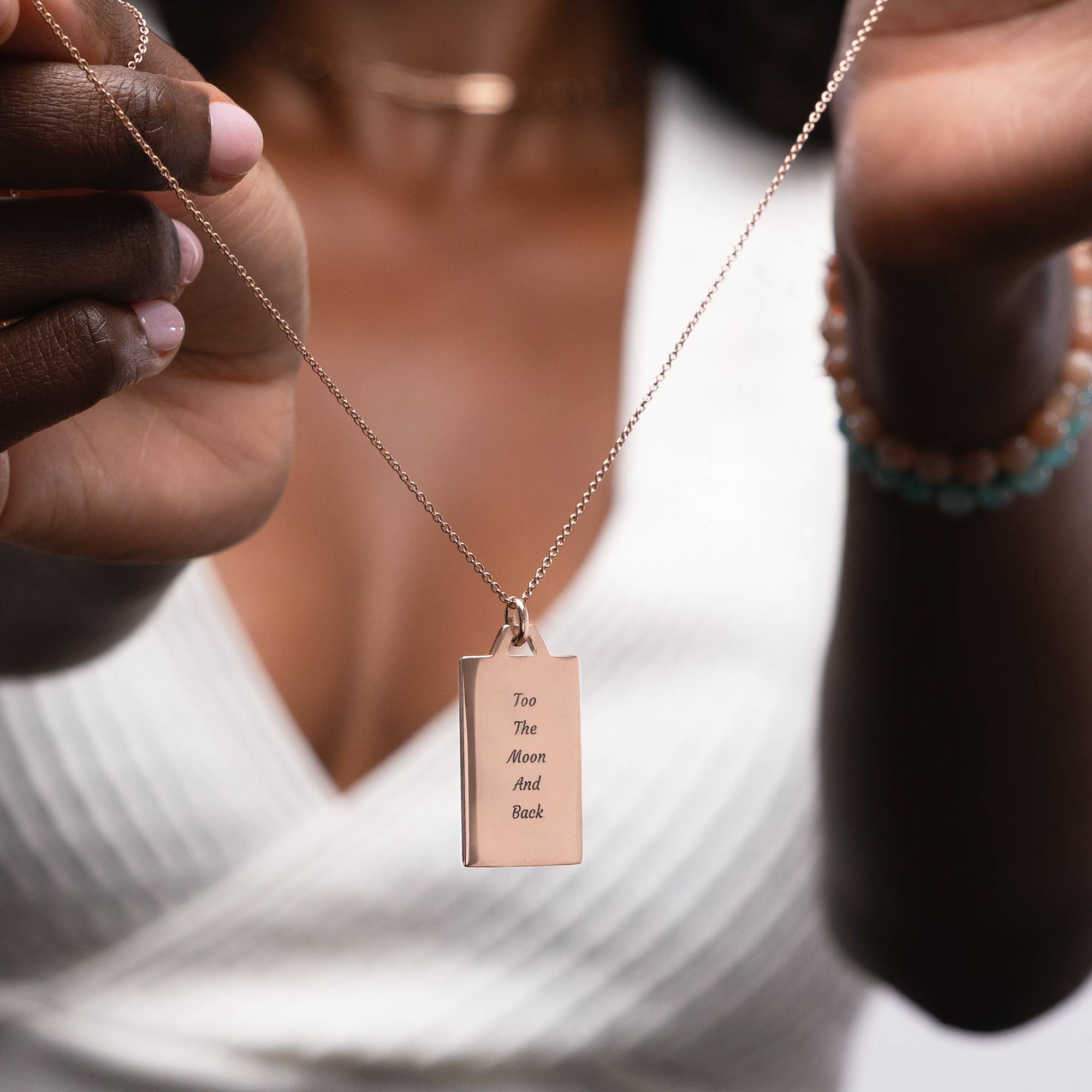Himmlische Sonne & Mond personalisierte Halskette mit Zirkonia - rosévergoldetes Sterlingsilber-3 Himmlische Sonne & Mond personalisierte Halskette mit Zirkonia - rosévergoldetes Sterlingsilber-3 Produktfoto