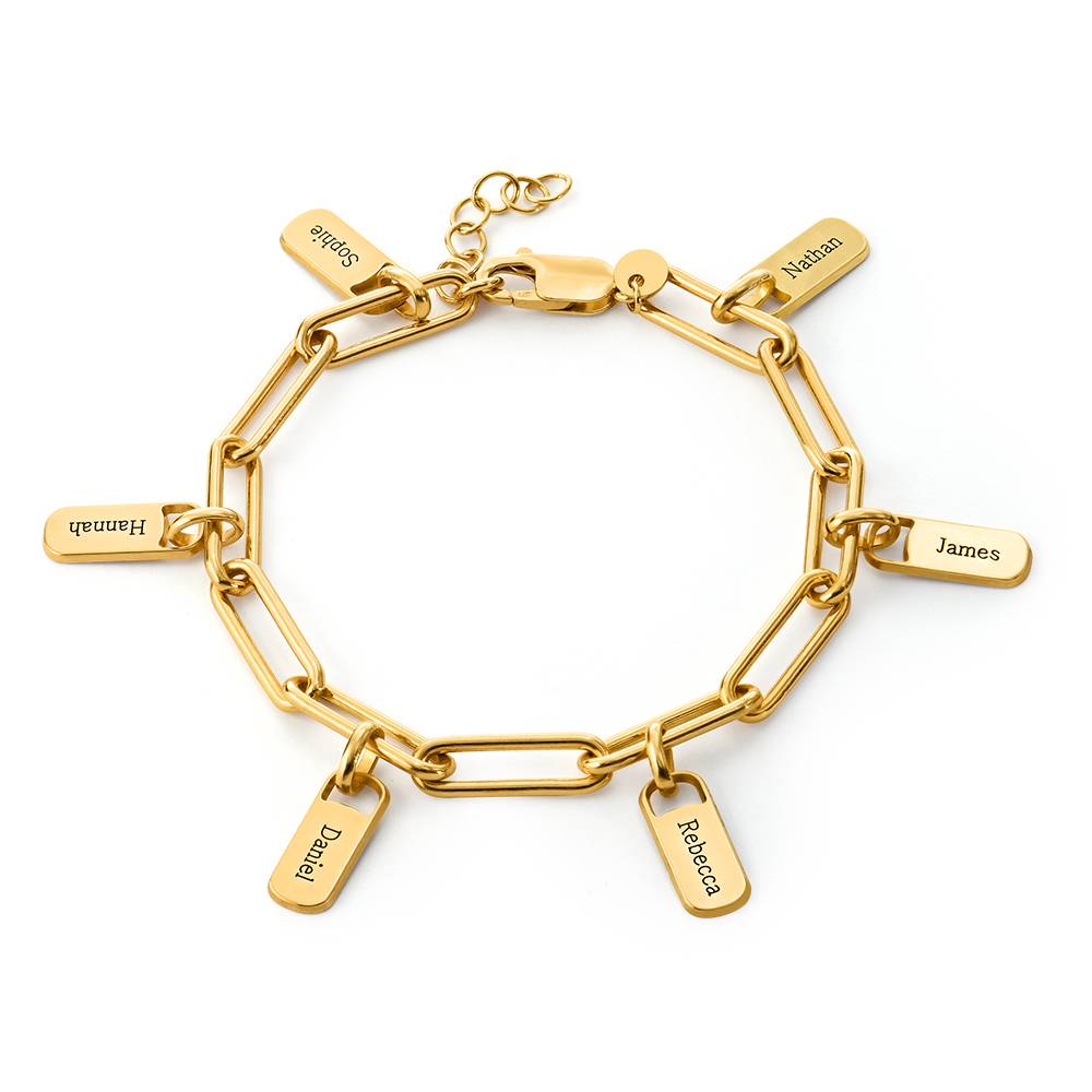 Rory Gliederarmband mit gravierten Charms - Gold-Vermeil-2 Rory Gliederarmband mit gravierten Charms - Gold-Vermeil-2 Produktfoto