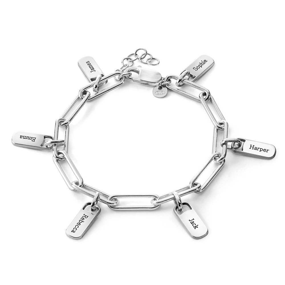 Rory Gliederarmband mit gravierten Charms - 925er Sterlingsilber-5 Produktfoto