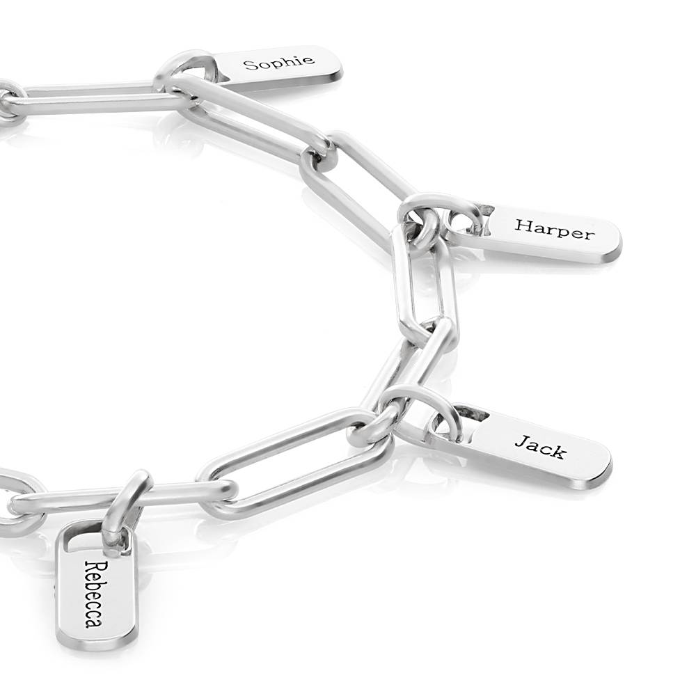 Rory Gliederarmband mit gravierten Charms - Silber-3 Rory Gliederarmband mit gravierten Charms - Silber-3 Produktfoto