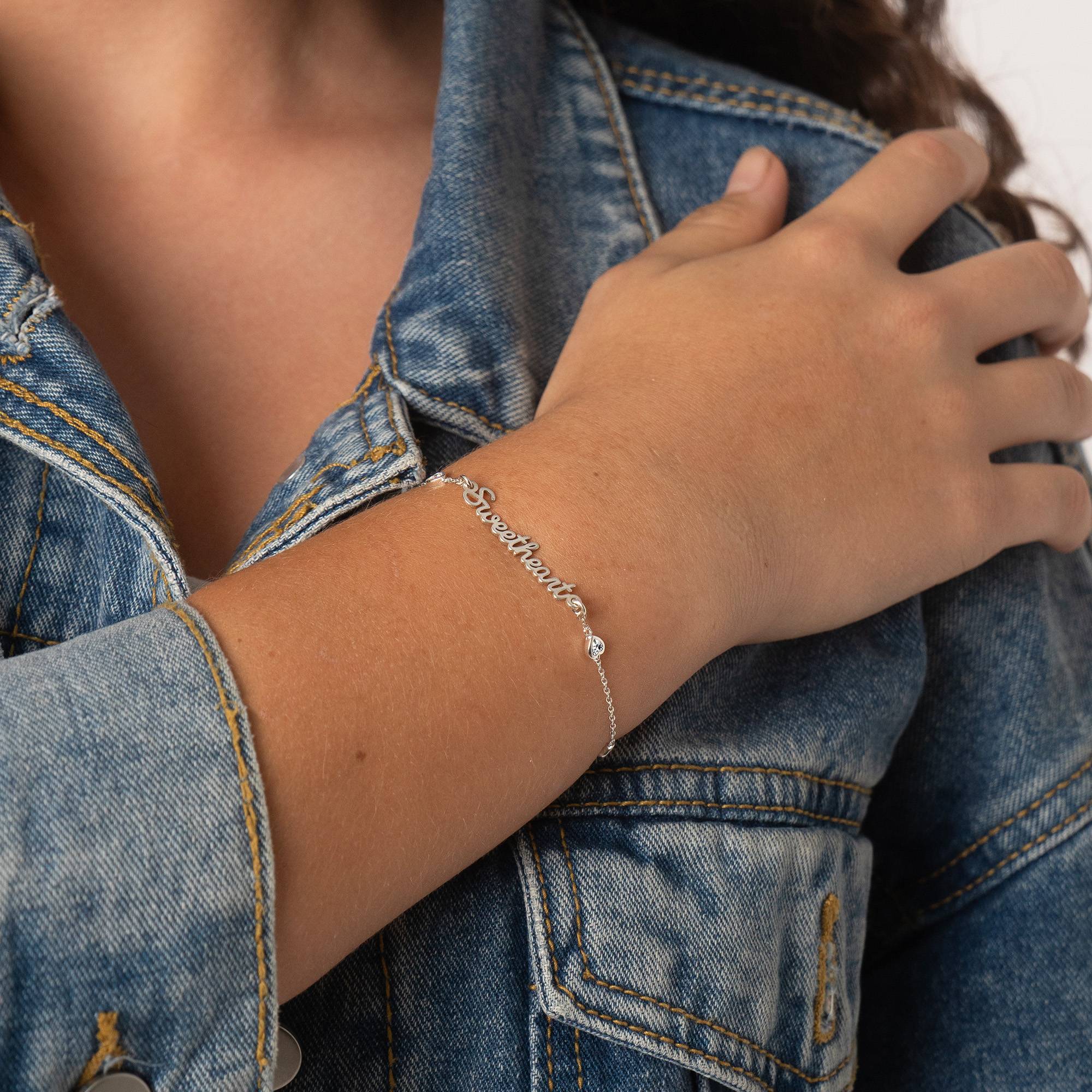 Charli Namensarmband mit herzförmigen Zirkonia für Mädchen - 925er Sterlingsilber-5 Charli Namensarmband mit herzförmigen Zirkonia für Mädchen - 925er Sterlingsilber-5 Produktfoto