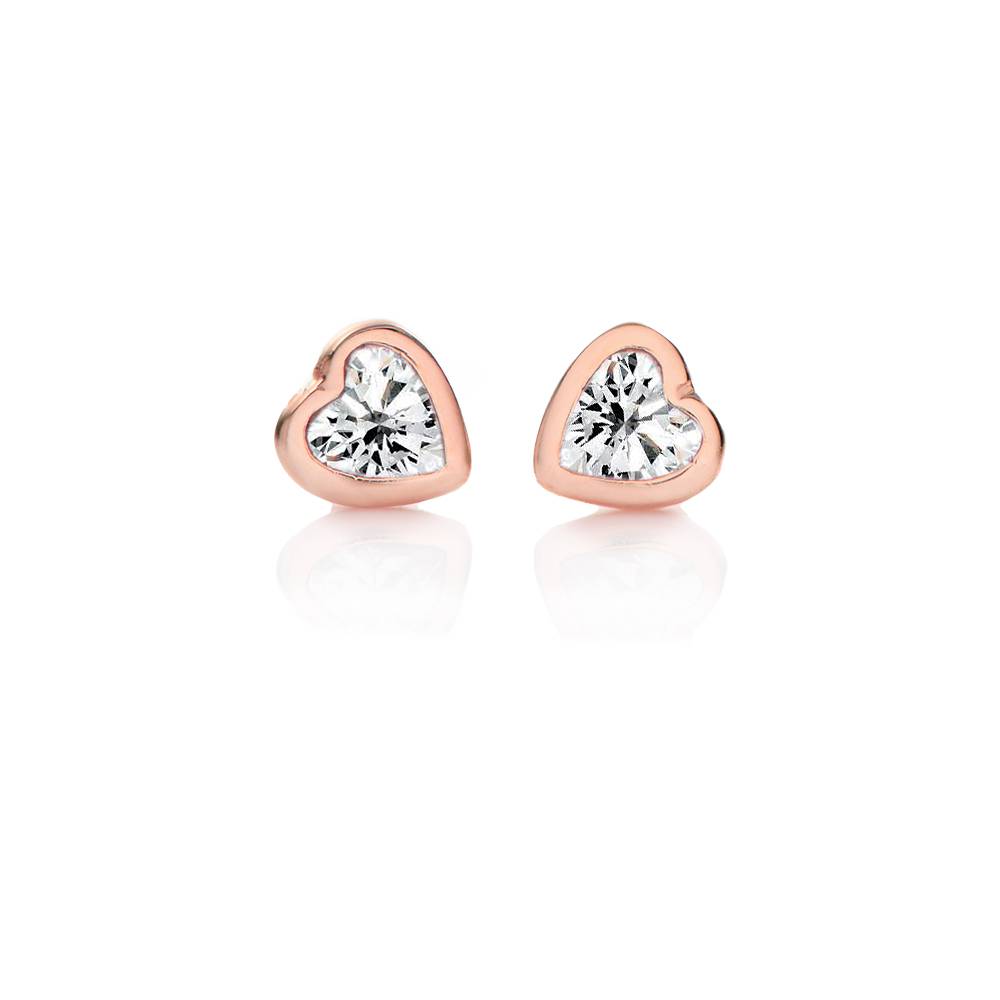 Charli Herzohrstecker - rosévergoldetes Sterlingsilber-2 Produktfoto