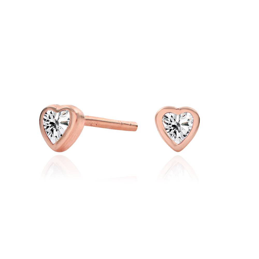 Charli Herzohrstecker - rosévergoldetes Sterlingsilber-4 Produktfoto