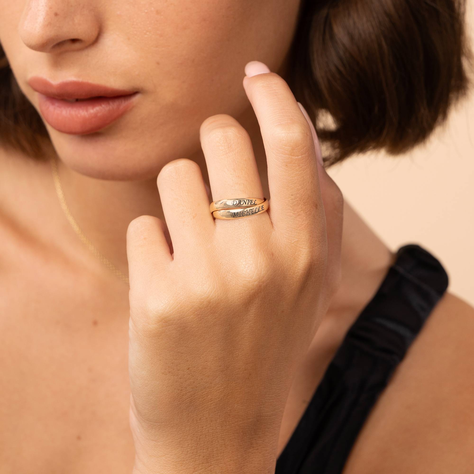 Charlize russischer 2-Band-Ring - 417er Gelbgold-3 Produktfoto