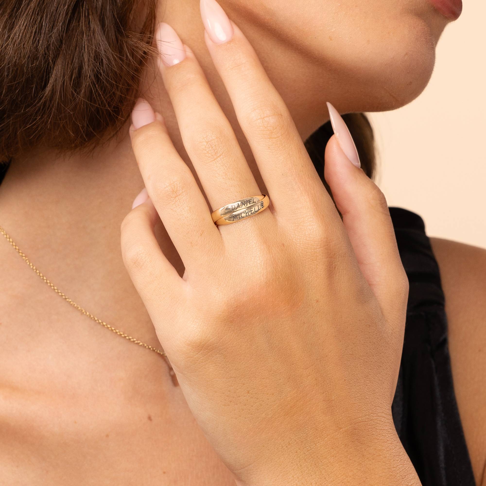 Charlize russischer 2-Band-Ring - 417er Gelbgold-4 Produktfoto