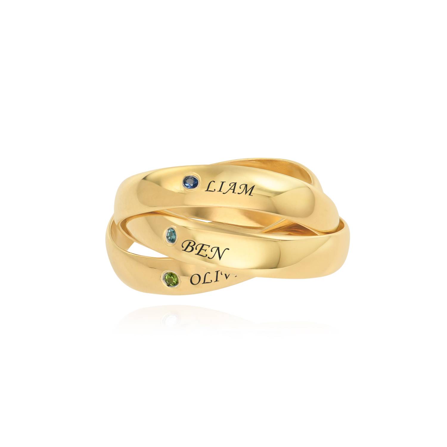 Charlize russischer Ring mit Geburtssteinen - Gold-Vermeil-1 Produktfoto