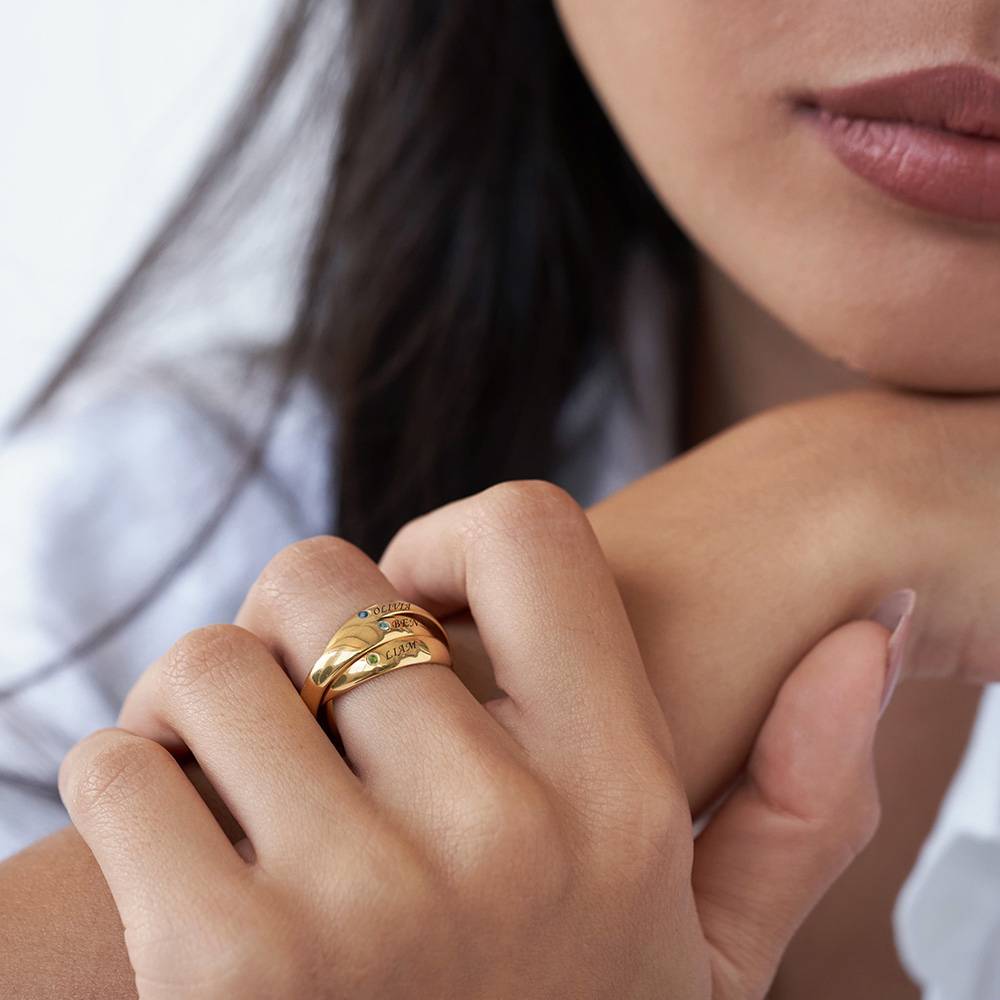 Charlize russischer Ring mit Geburtssteinen - Gold-Vermeil-2 Produktfoto