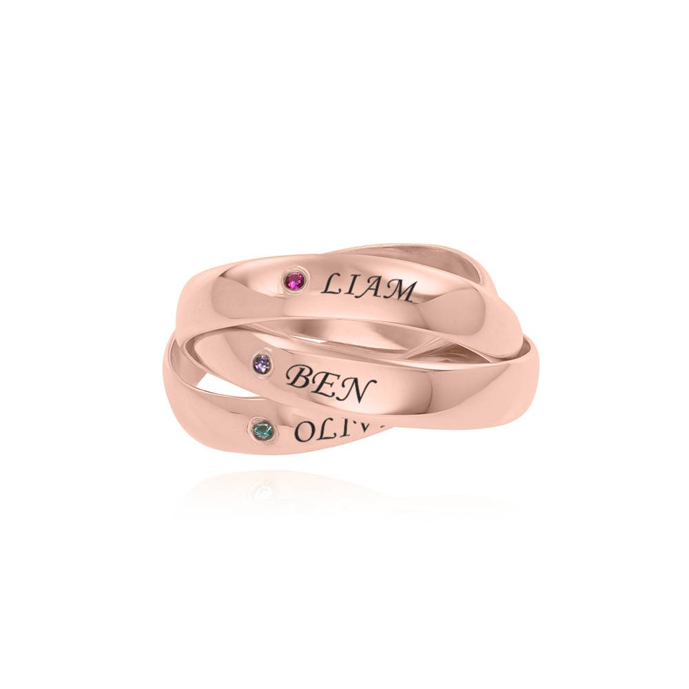 Charlize russischer Ring mit Geburtssteinen - Rosé Vergoldet-1 Charlize russischer Ring mit Geburtssteinen - Rosé Vergoldet-1 Produktfoto