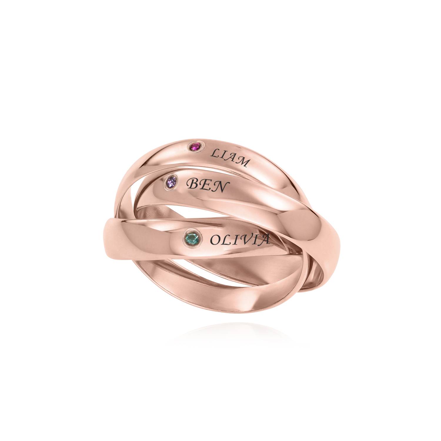 Charlize russischer Ring mit Geburtssteinen - Rosé Vergoldet-4 Charlize russischer Ring mit Geburtssteinen - Rosé Vergoldet-4 Produktfoto