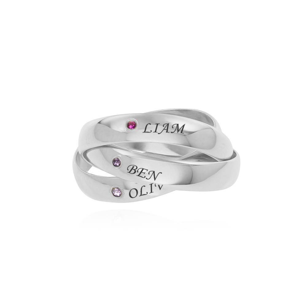 Charlize russischer Ring mit Geburtssteinen - Silber-1 Charlize russischer Ring mit Geburtssteinen - Silber-1 Produktfoto