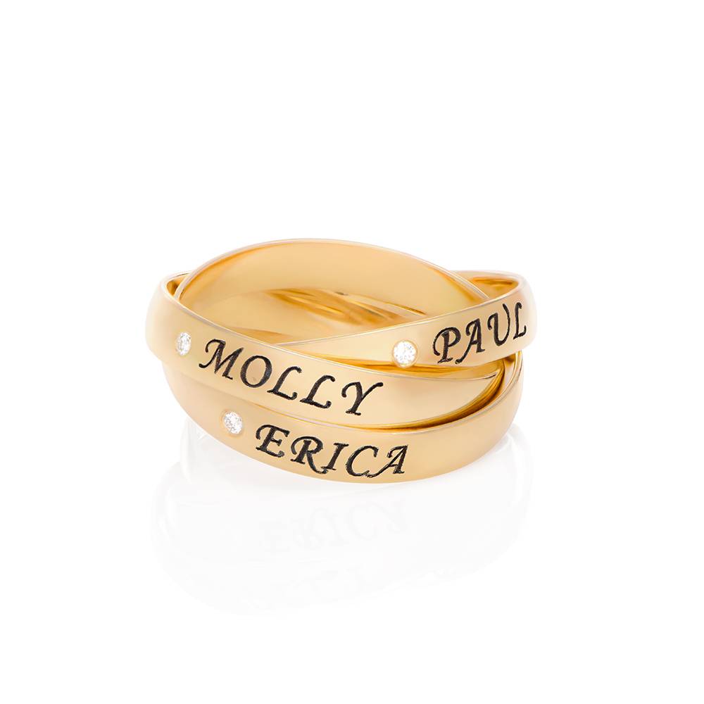 Charlize russischer Ring mit Diamanten - 417er Gelbgold-1 Produktfoto