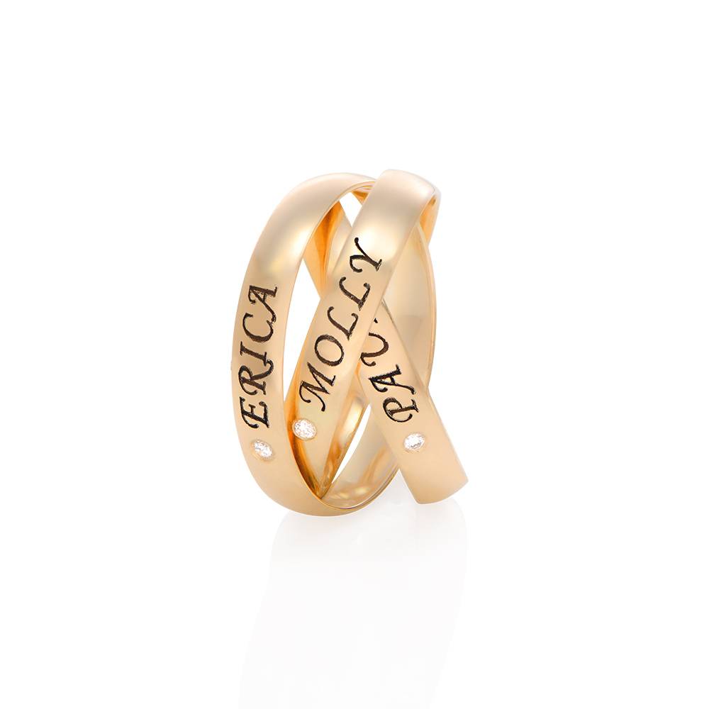 Charlize russischer Ring mit Diamanten - 417er Gelbgold-2 Produktfoto