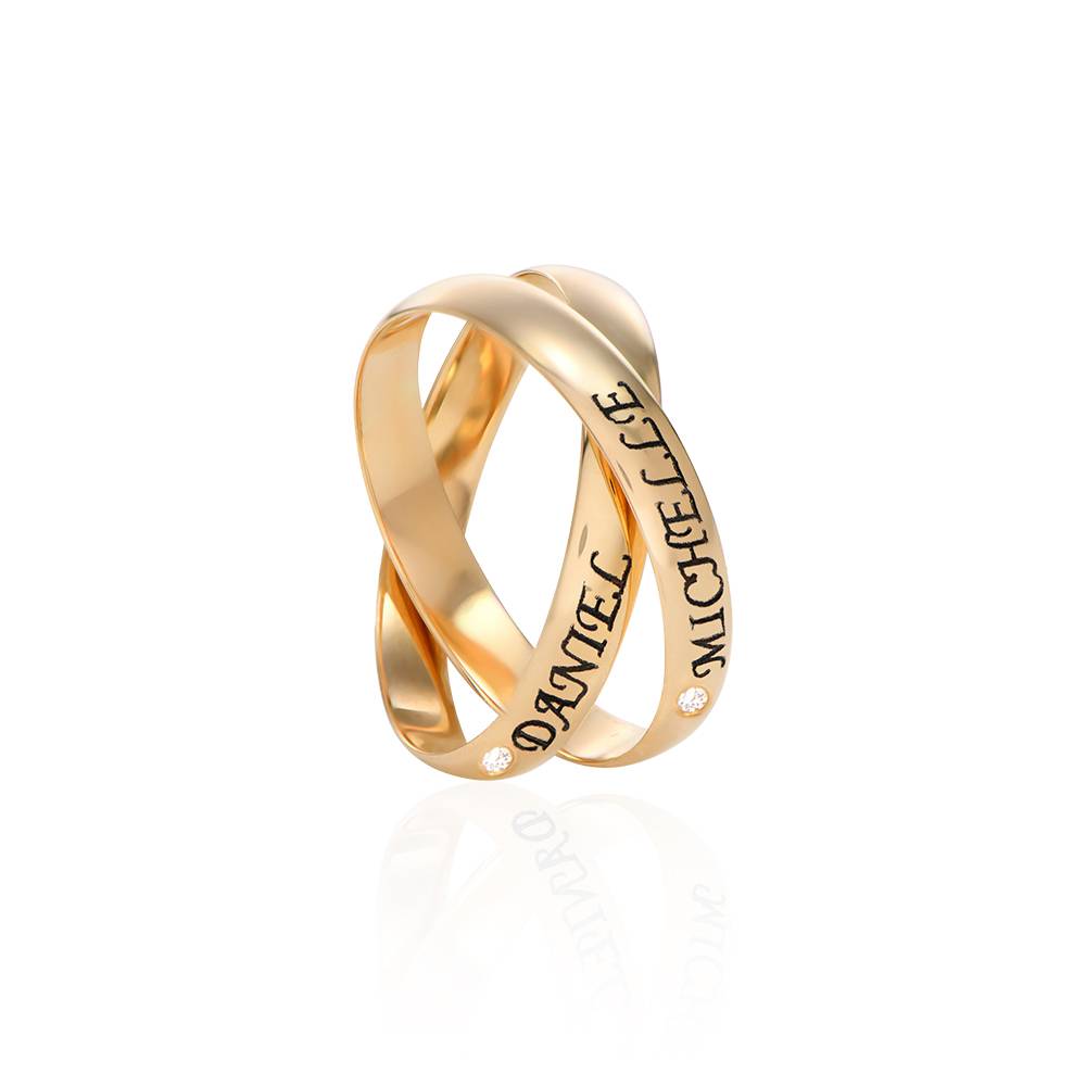 Charlize russischer 2-Band-Ring mit Diamanten - 417er Gelbgold-2 Produktfoto