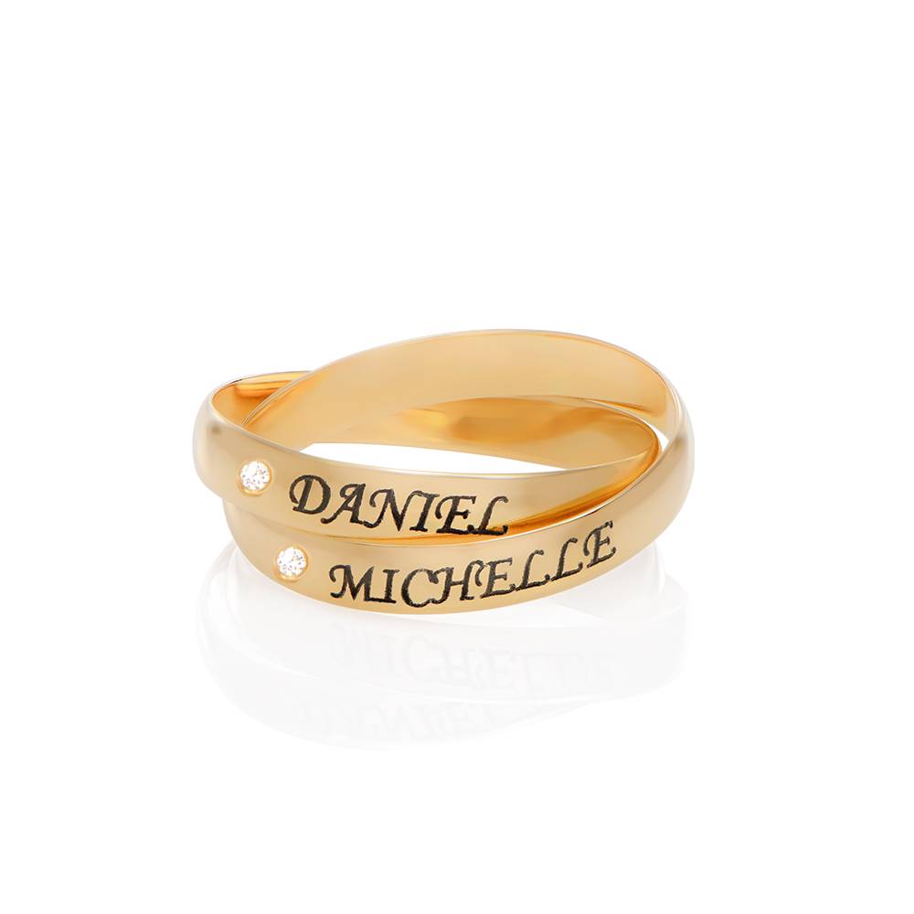 Charlize russischer 2-Band-Ring mit Diamanten - 417er Gelbgold-1 Produktfoto