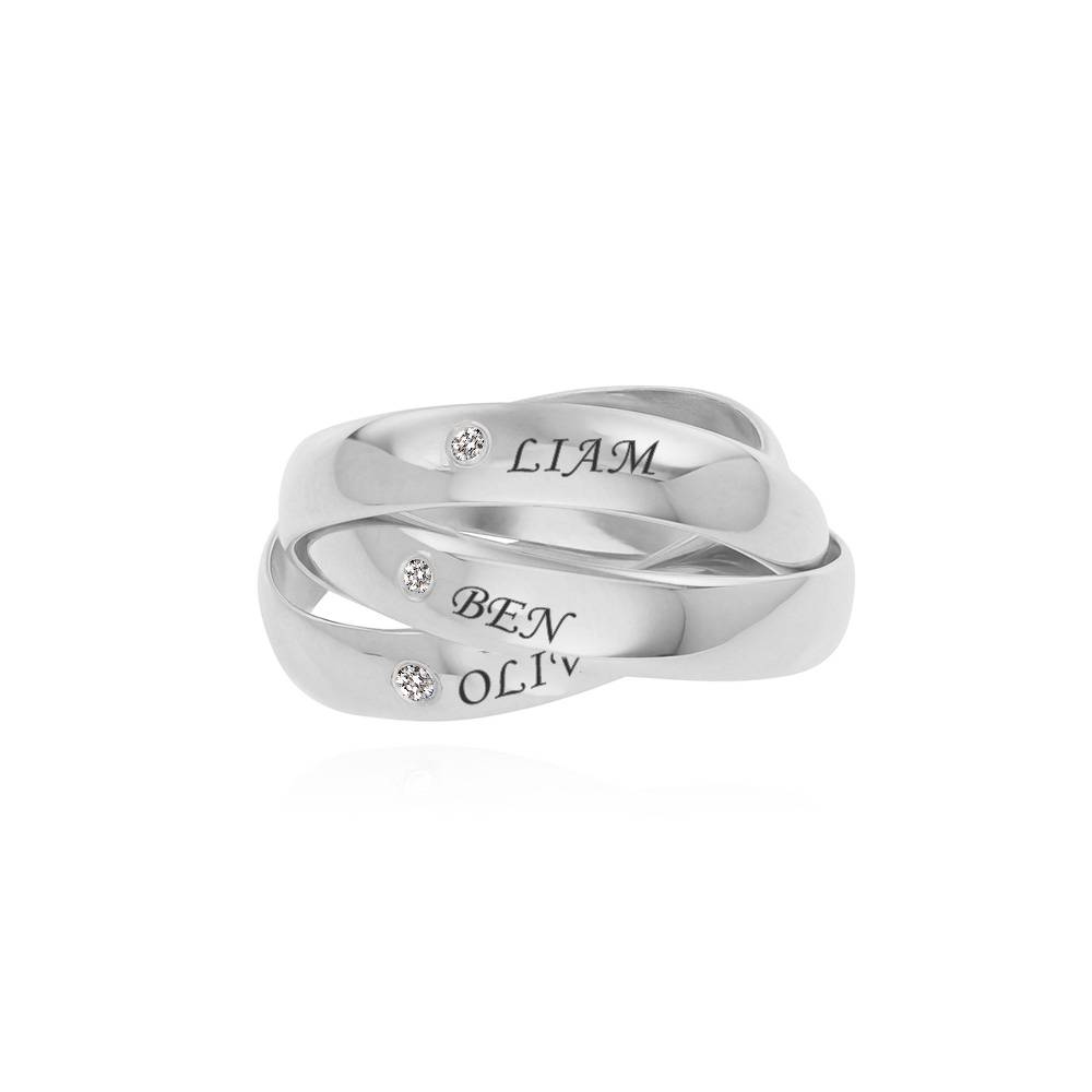 Charlize russischer Ring mit Diamanten - 925er Sterlingsilber-3 Produktfoto