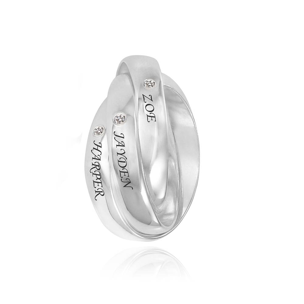 Charlize russischer Ring mit Diamanten - 925er Sterlingsilber-5 Produktfoto