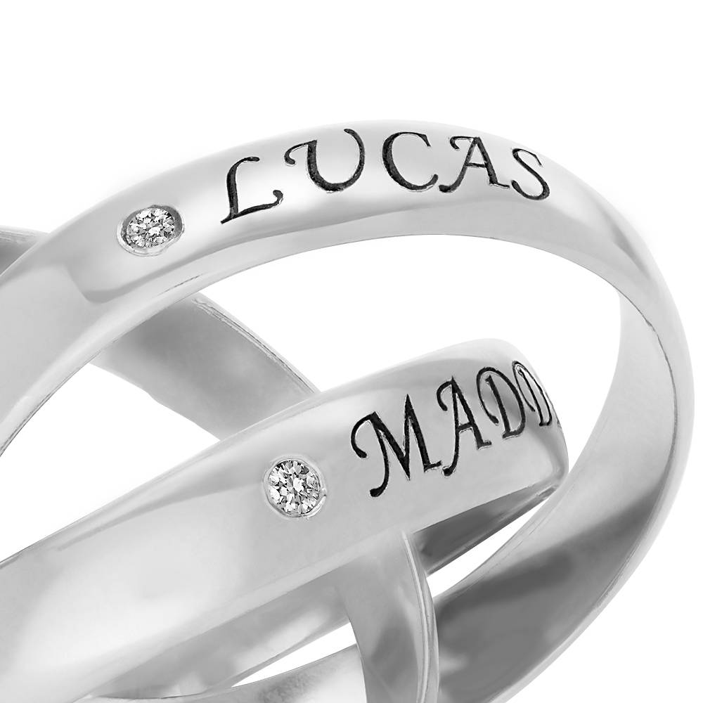 Charlize russischer Ring mit Diamanten - 925er Sterlingsilber-4 Produktfoto
