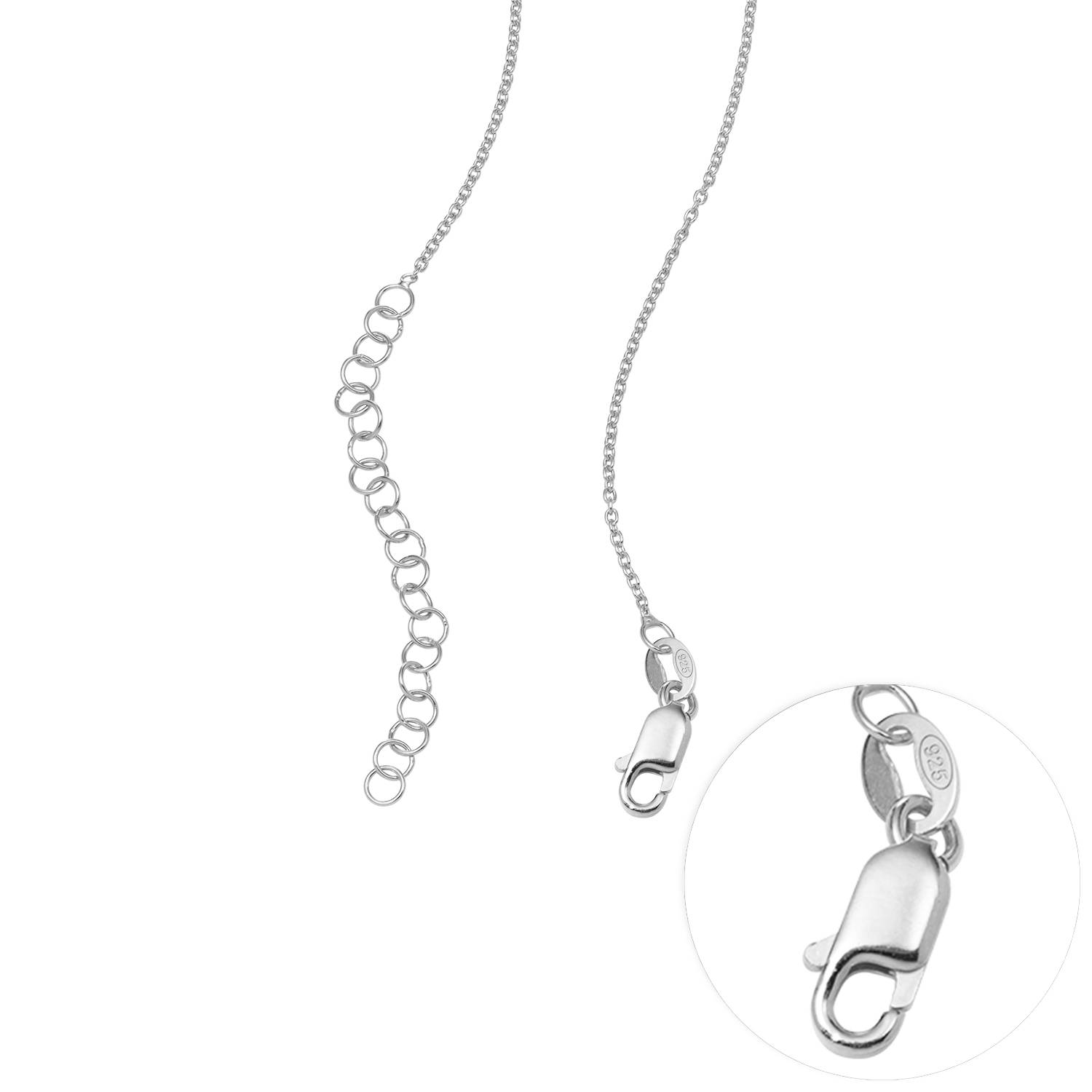 Charmante Herzkette mit gravierten Buchstaben-Beads - 925er Sterlingsilber-5 Charmante Herzkette mit gravierten Buchstaben-Beads - 925er Sterlingsilber-5 Produktfoto