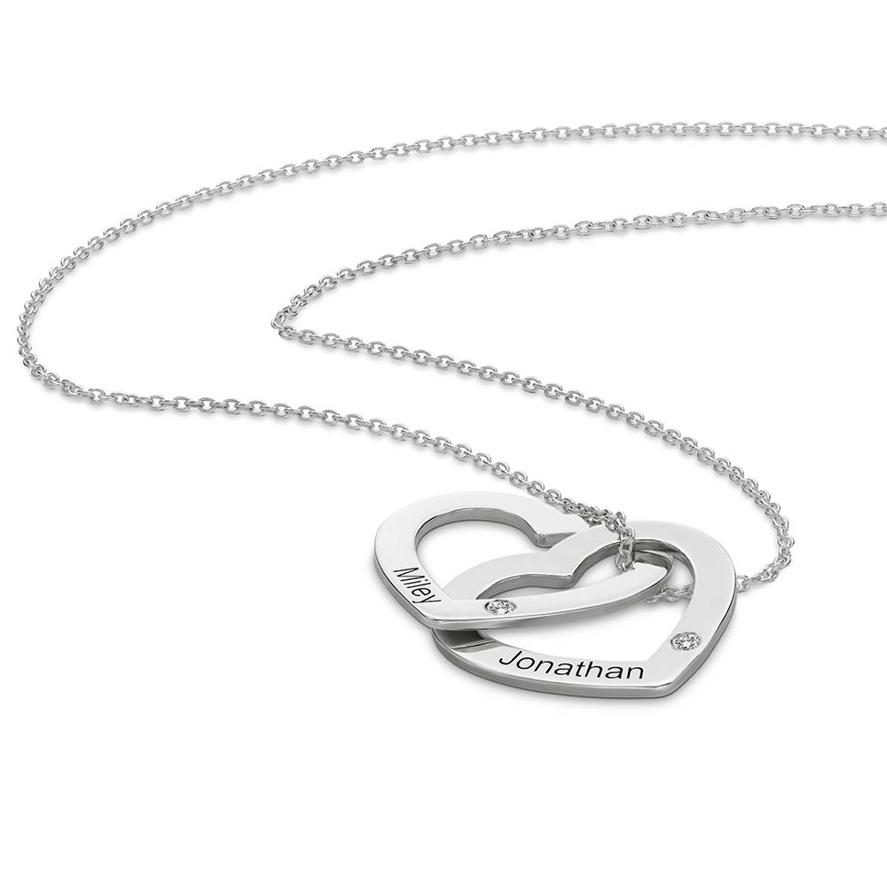 Claire Kette mit verschlungenen Herzen und Labordiamanten - 585er Weißgold-5 Claire Kette mit verschlungenen Herzen und Labordiamanten - 585er Weißgold-5 Produktfoto