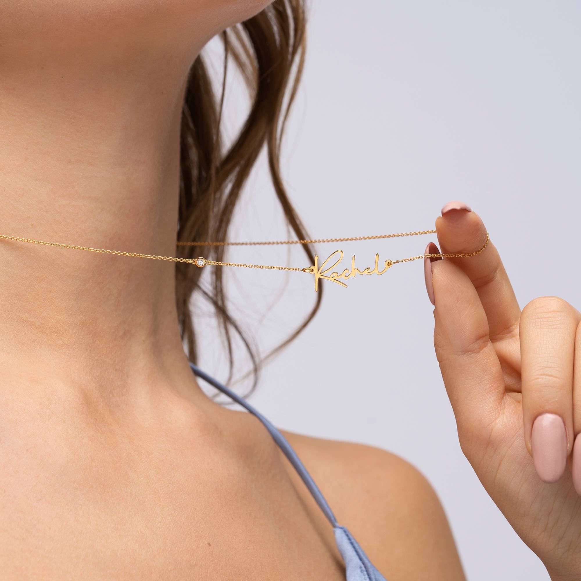 Paris Namenskette mit Diamant - Gold-Vermeil-4 Paris Namenskette mit Diamant - Gold-Vermeil-4 Produktfoto