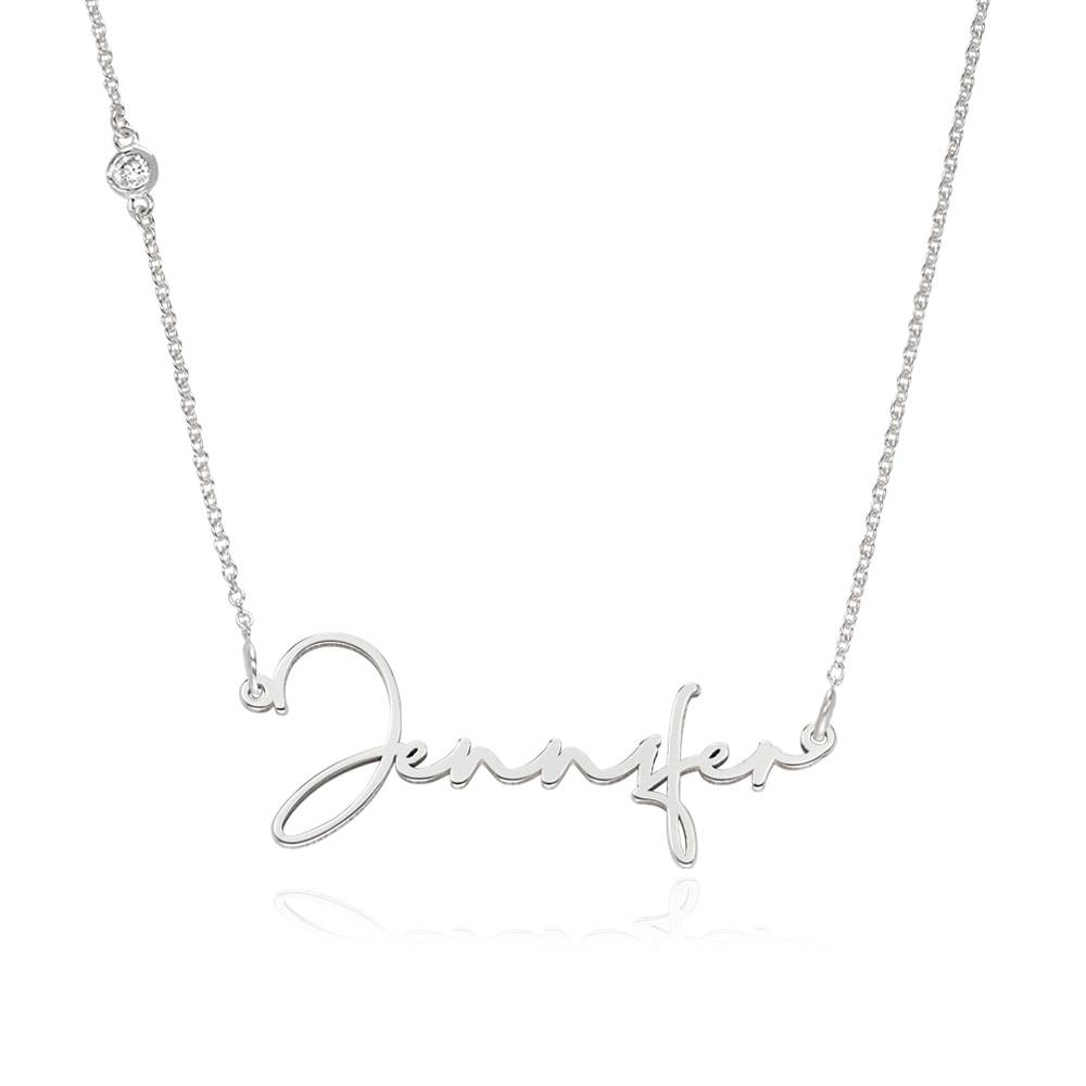 Paris Namenskette mit Diamant - Silber-1 Paris Namenskette mit Diamant - Silber-1 Produktfoto