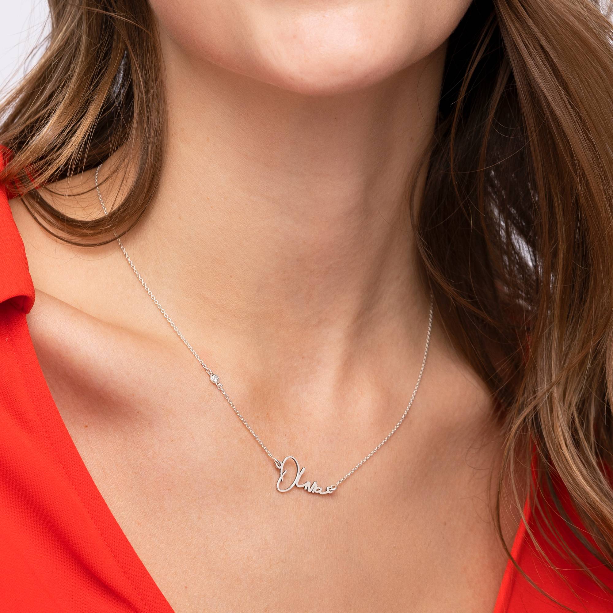 Paris Namenskette mit Diamant - Silber-5 Paris Namenskette mit Diamant - Silber-5 Produktfoto