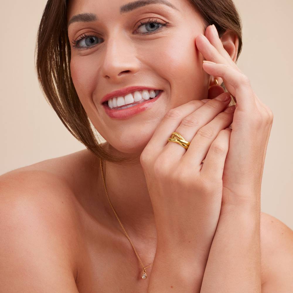 Corda verschlungene Ring - Gold - in Vergoldung-4 Produktfoto
