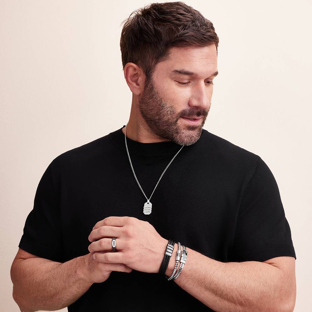 Crossrails Armband für Männer - Edelstahl-6 Produktfoto