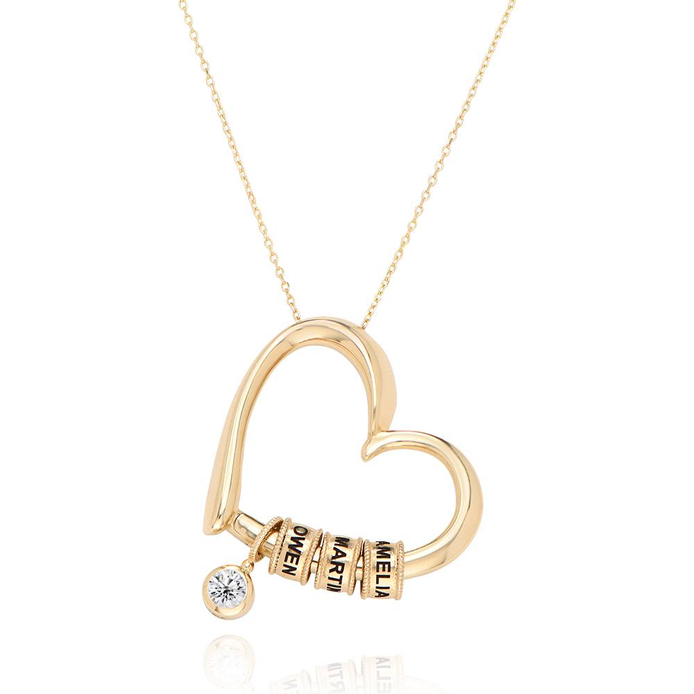Gravierbarer Bead für charmante Herzkette  - 417er Gelbgold-2 Produktfoto