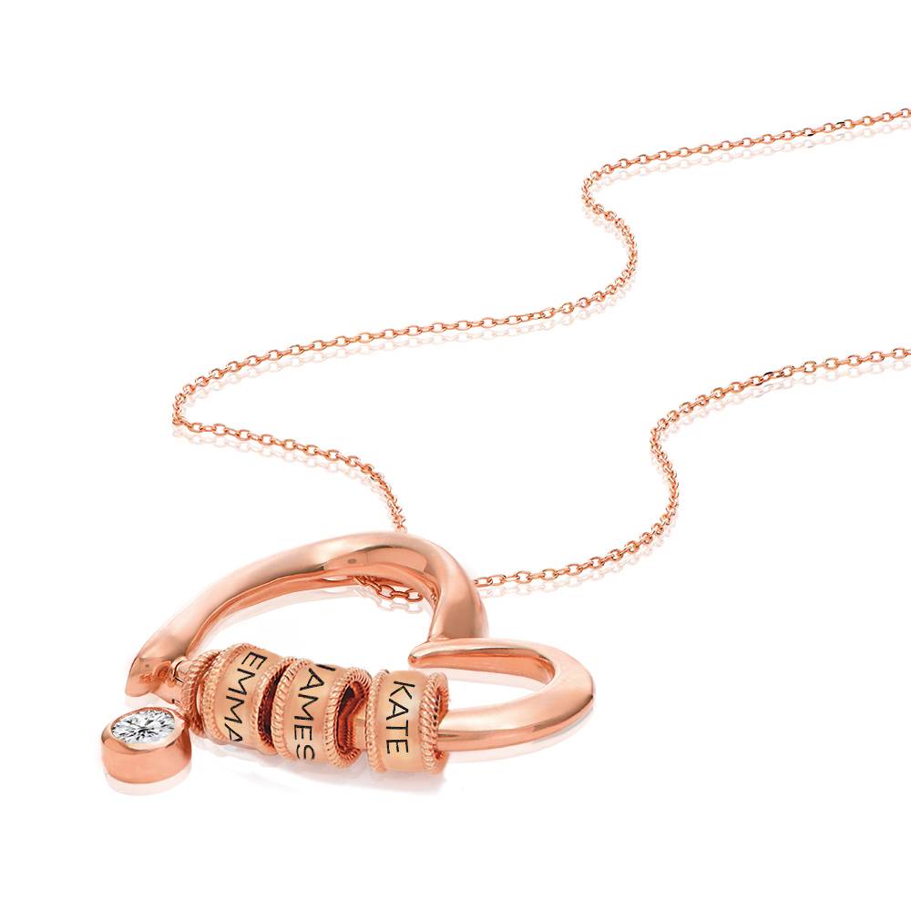 Gravierbarer Bead für charmante Herzkette  - Rosegold-Vermeil-2 Produktfoto