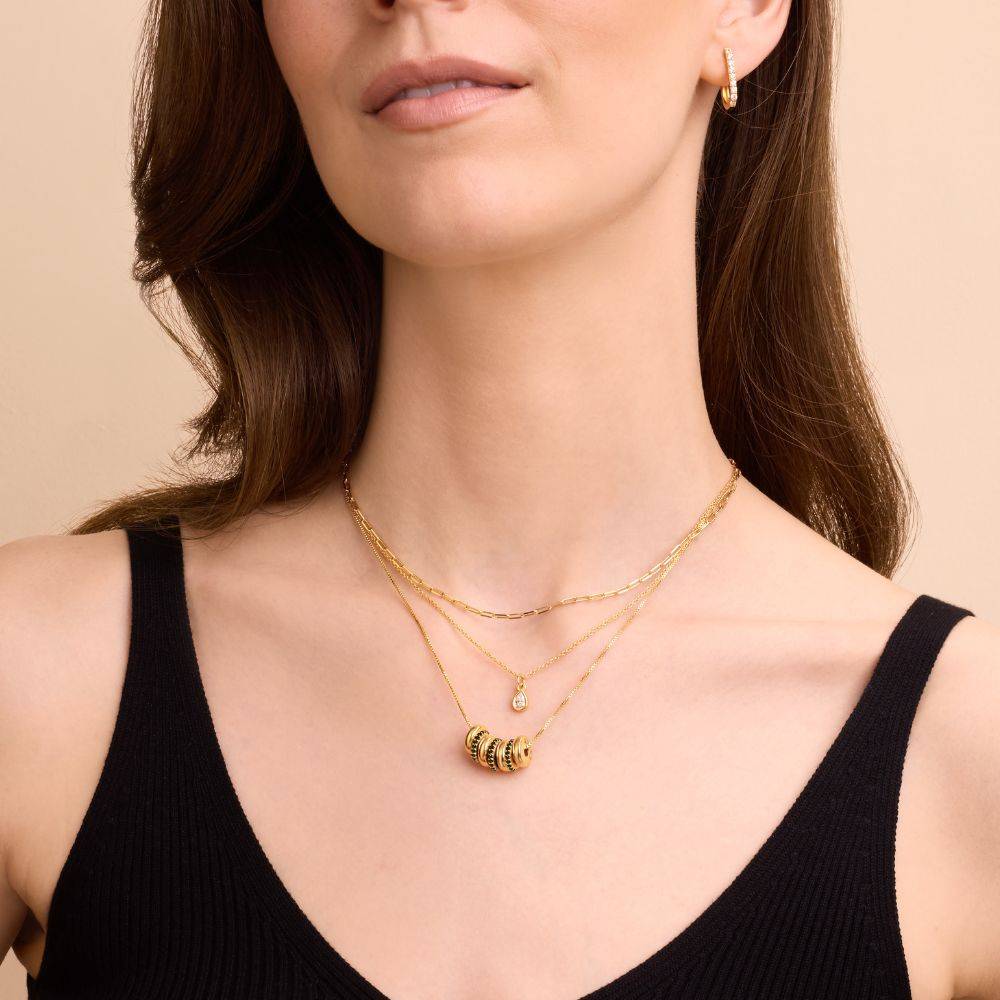 Candy Kette mit gravierten Beads - Vergoldet-5 Produktfoto