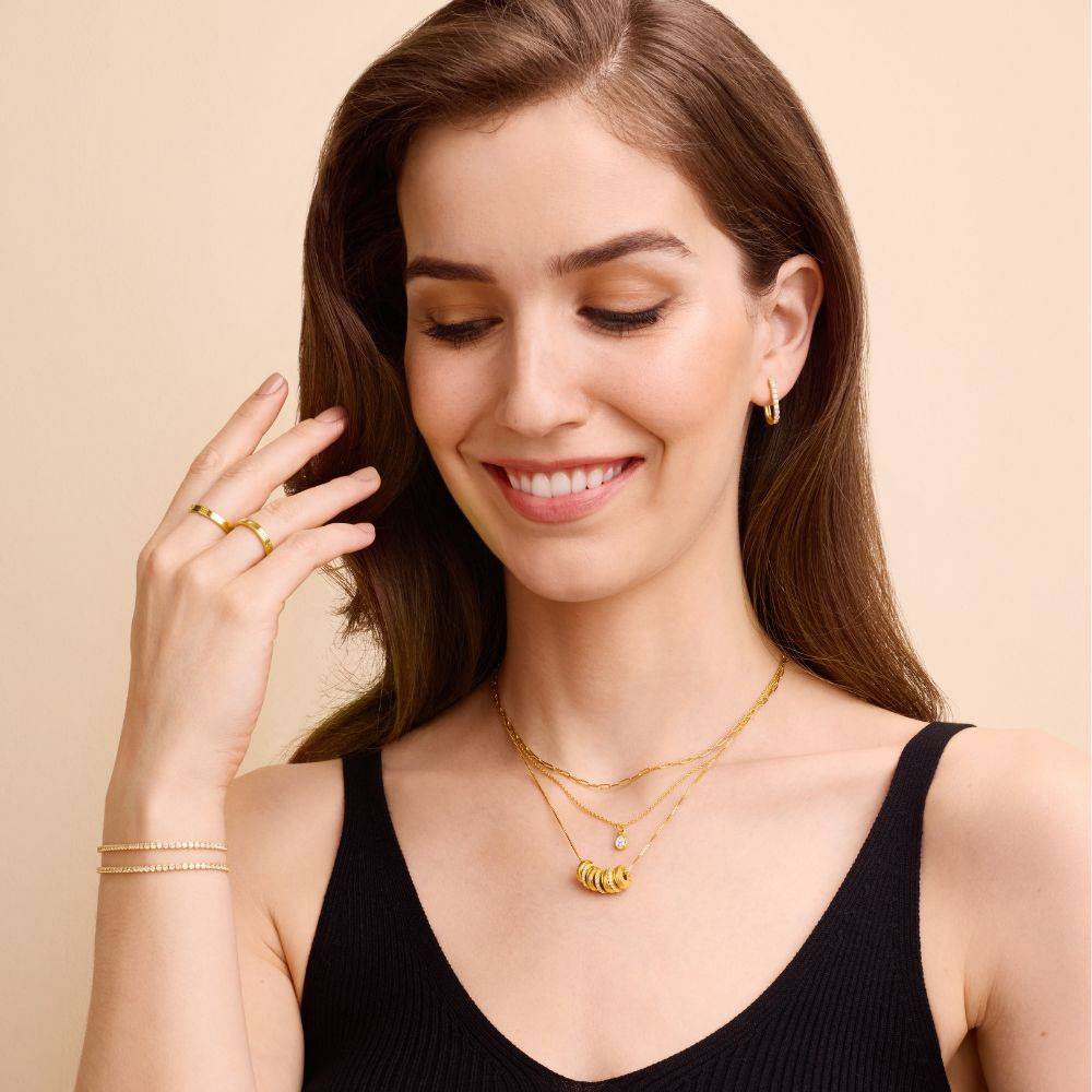 Candy Kette mit gravierten Beads - Gold-Vermeil-6 Produktfoto