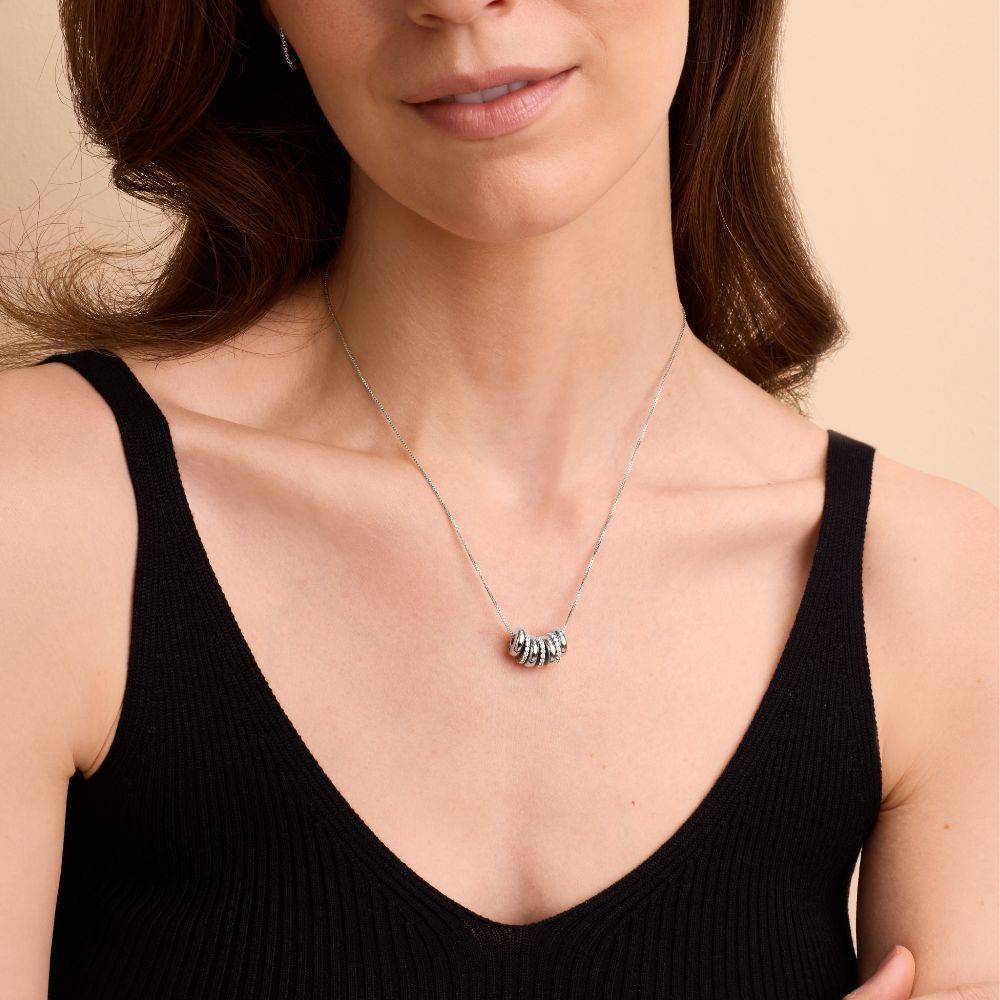 Candy Kette mit gravierten Beads - Silber-5 Candy Kette mit gravierten Beads - Silber-5 Produktfoto