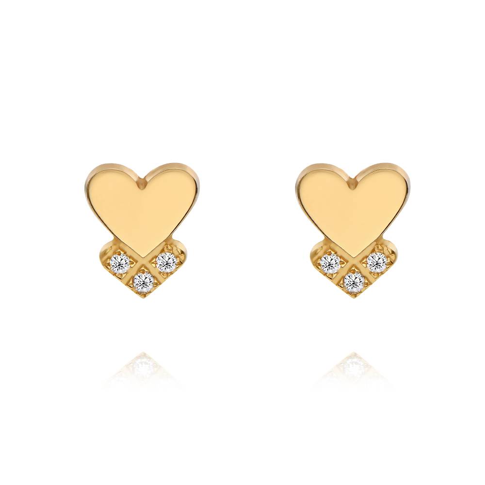 Dakota Herzohrringe mit Diamanten - Gold-Vermeil-2 Dakota Herzohrringe mit Diamanten - Gold-Vermeil-2 Produktfoto