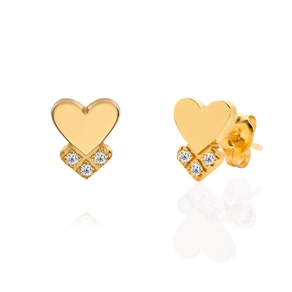 Dakota Herzohrringe mit Diamanten - Gold-Vermeil-1 Dakota Herzohrringe mit Diamanten - Gold-Vermeil-1 Produktfoto