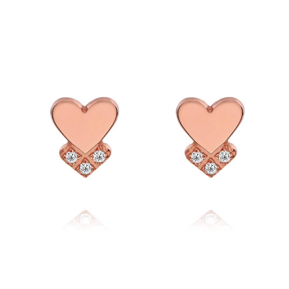 Dakota Herzohrringe mit Diamanten - rosévergoldetes Sterlingsilber-4 Dakota Herzohrringe mit Diamanten - rosévergoldetes Sterlingsilber-4 Produktfoto